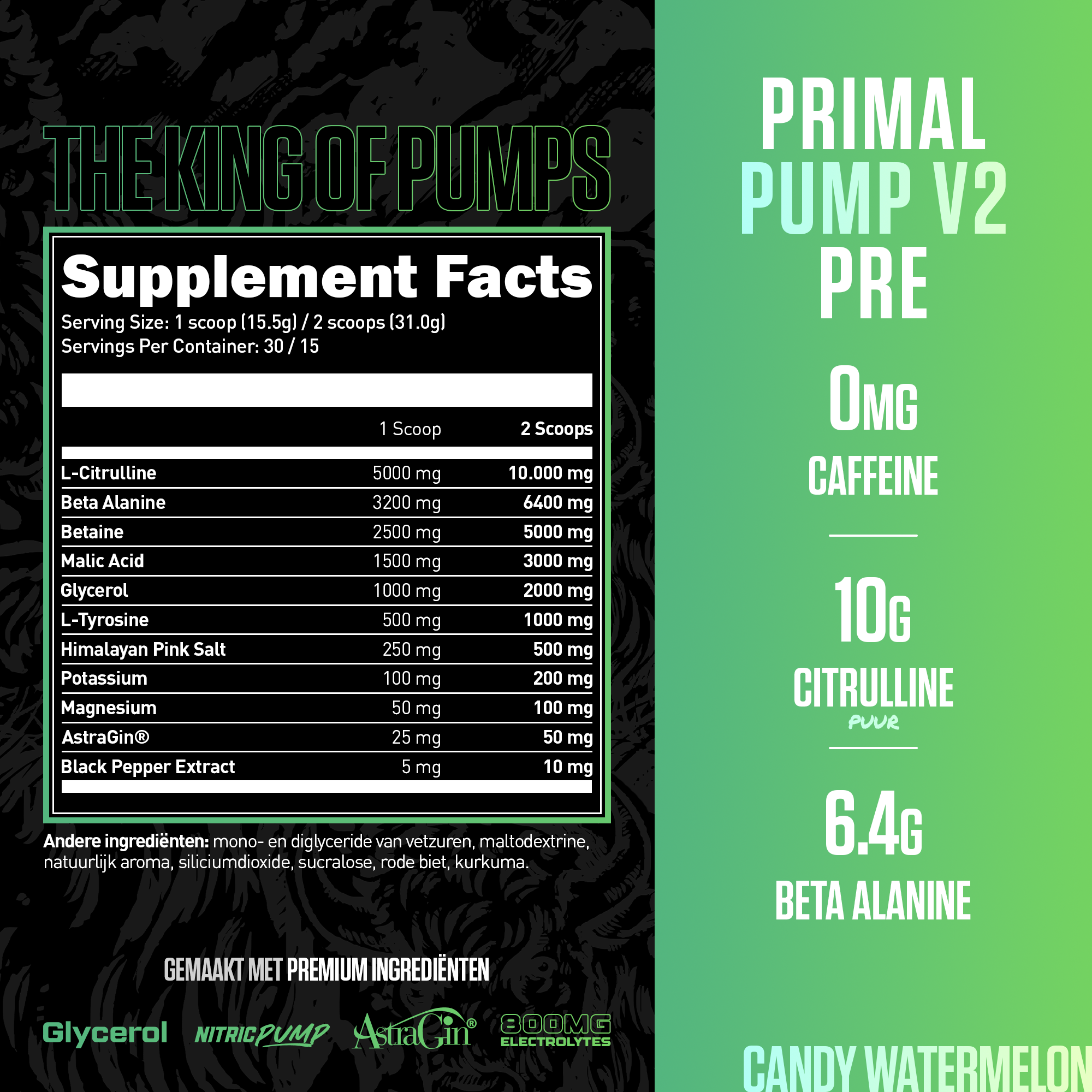 Big Buffalo Primal Pump V2 Pre-Workout - Label
